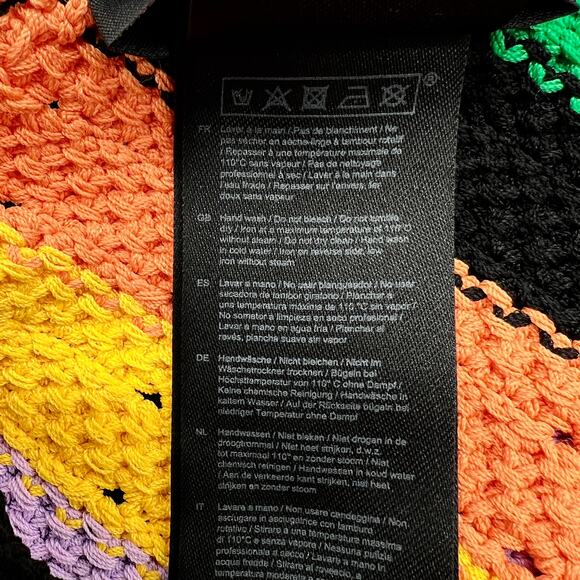 MAJE Stripe Crochet Halterneck Top Womens Medium Chevron Rainbow Stripe NEW - Picture 13 of 16